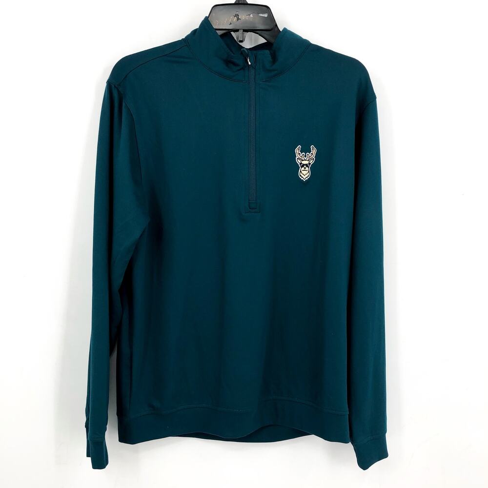 WAGGLE Men's Kentucky Buck 1/4 Zip Pullover XXL 2XL Teal Green NWT
